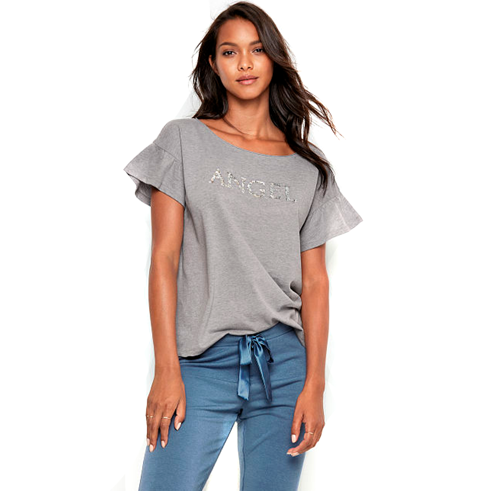 Remera Victoria's Secret Gris Lentejuelas - Imagen 2