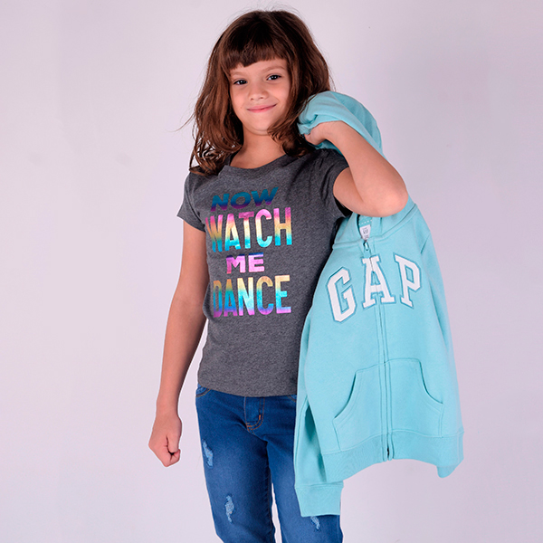 Campera GAP Niñas Turquesa con Logo - Imagen 3