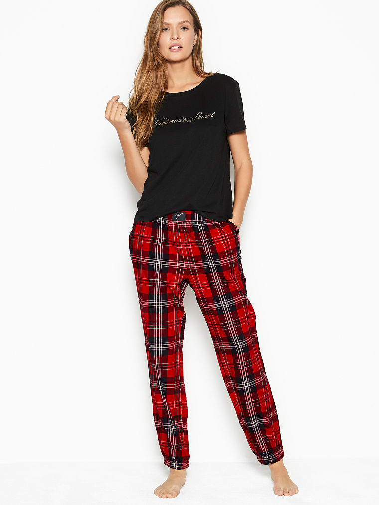 Pijama conjunto de algodón Victoria's Secret Cuadrille - Paristoreshop