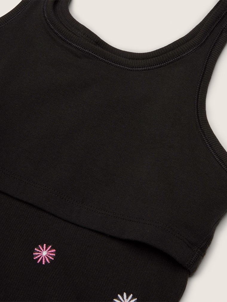 Top PINK Negro Floreado - Imagen 4