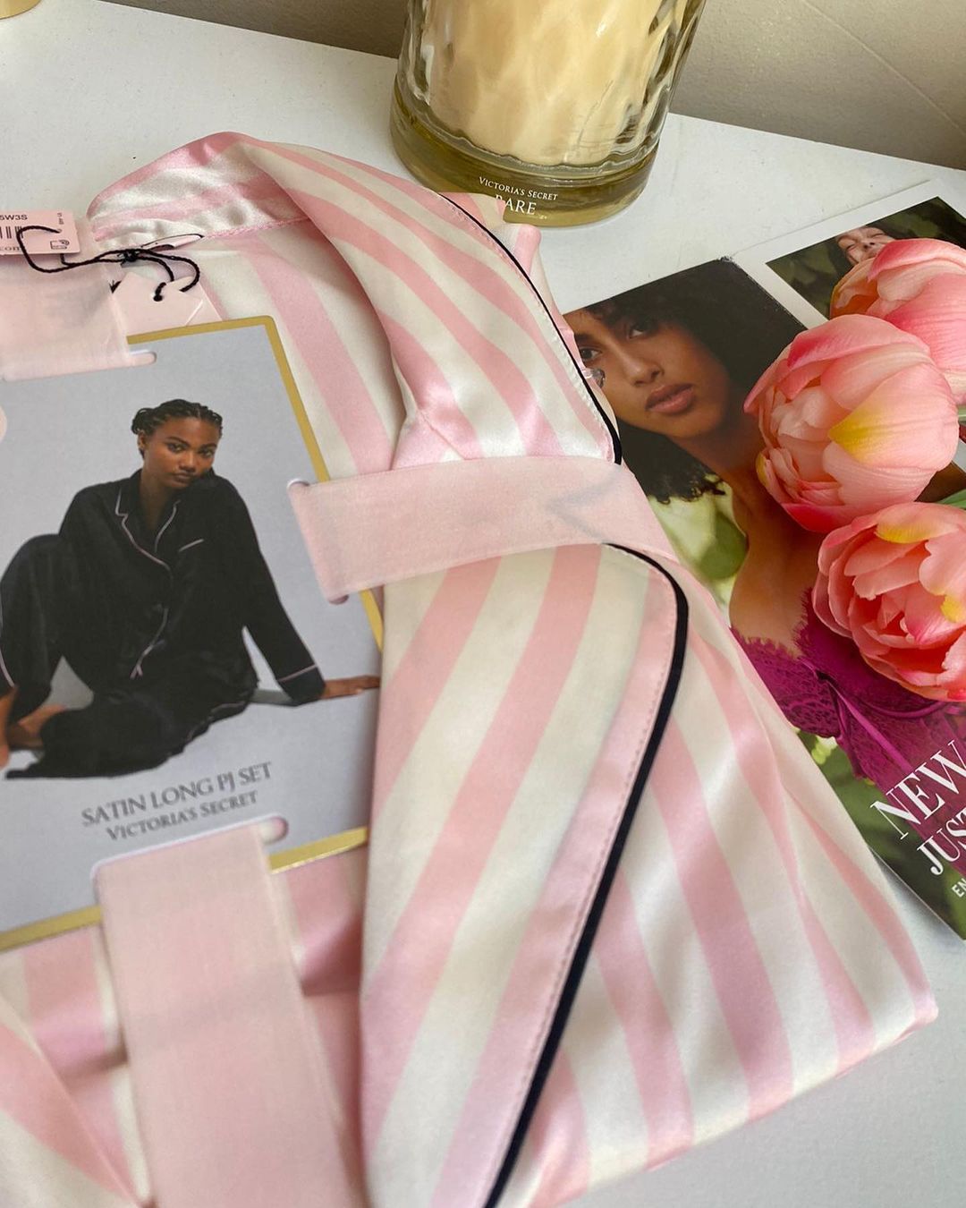 Pijama Victoria's Secret Satín Rosa - Imagen 9
