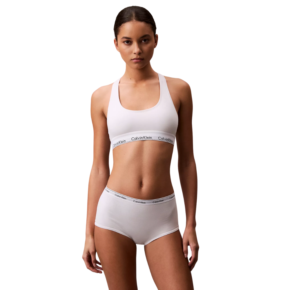 Boyshort Elástico Fino Calvin Klein Blanco