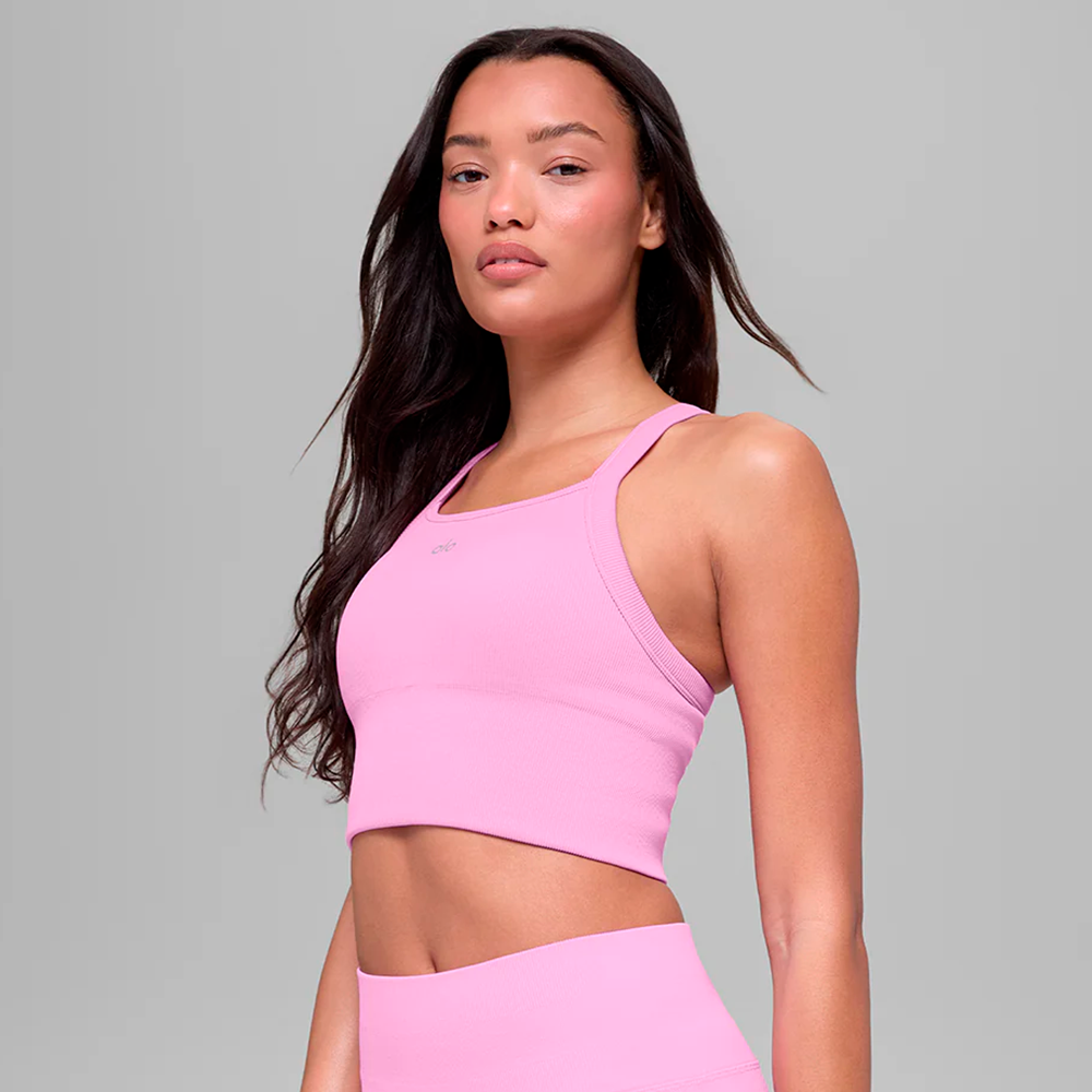 Top Musculosa Alo Yoga Seamless Ribbed Rosa