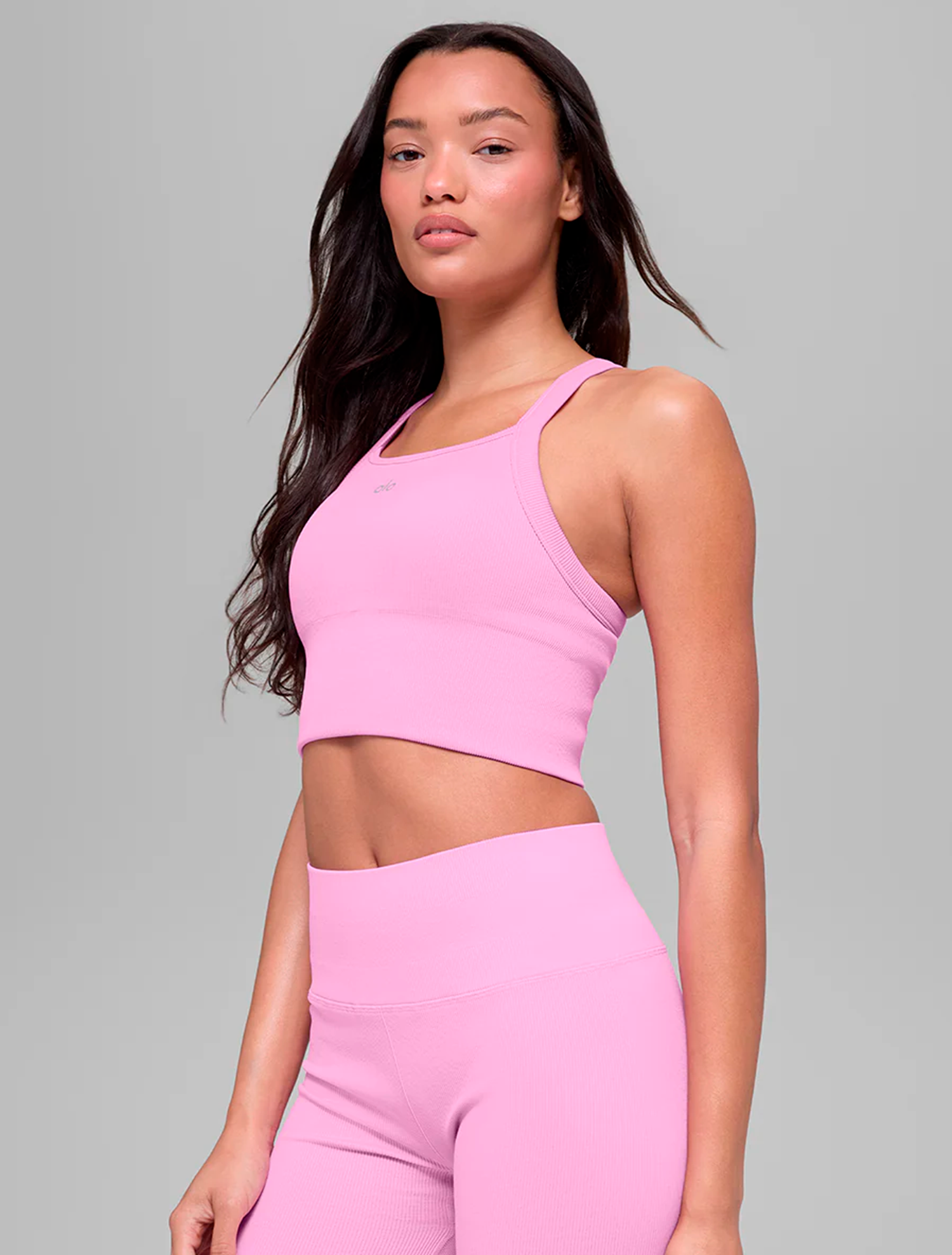 Top Musculosa Alo Yoga Seamless Ribbed Rosa - Imagen 2