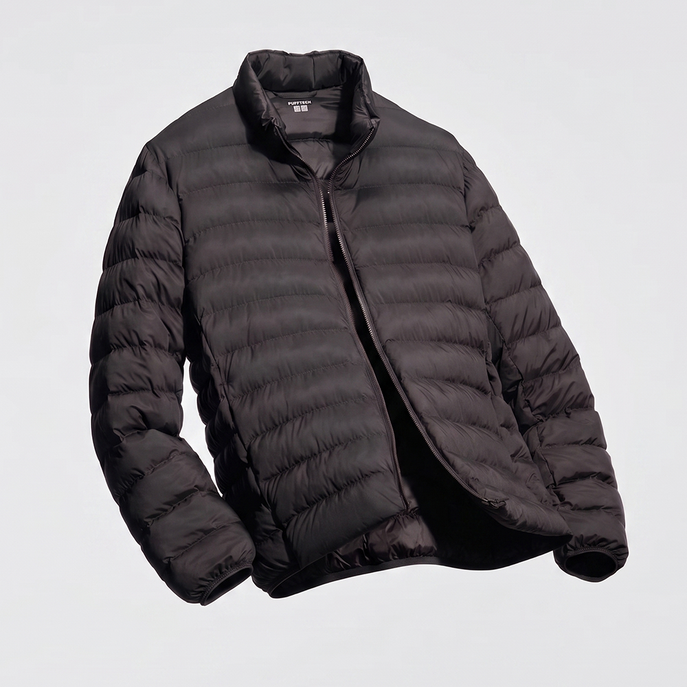 Campera Uniqlo Puffertech Hombre Sin Capucha Negro - Imagen 5