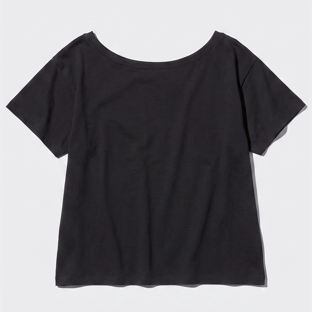 Remera Uniqlo Airism Cuello V De Mujer Holgada Negro